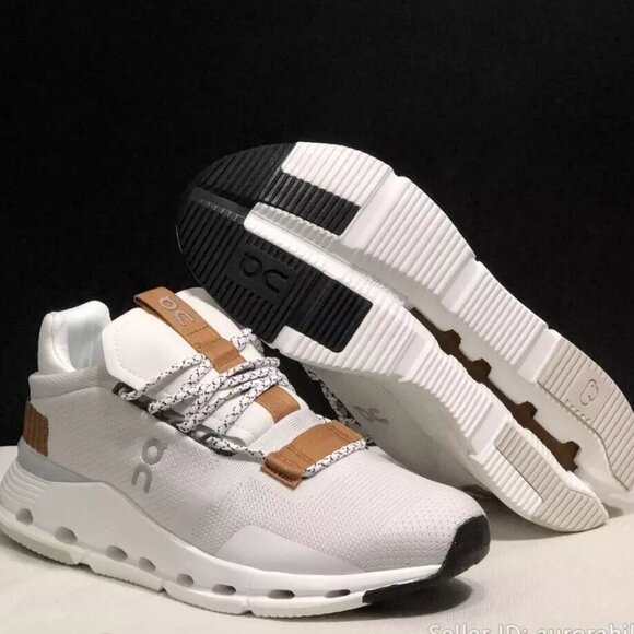 On Cloud Cloudnova Running Shoes White Pearl Brown - Picture 5 of 6